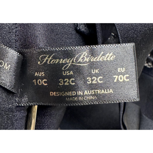 RARE🔥 Honey Birdette AXL🖤 Black Fishnet Bra 32C - Picture 5 of 5
